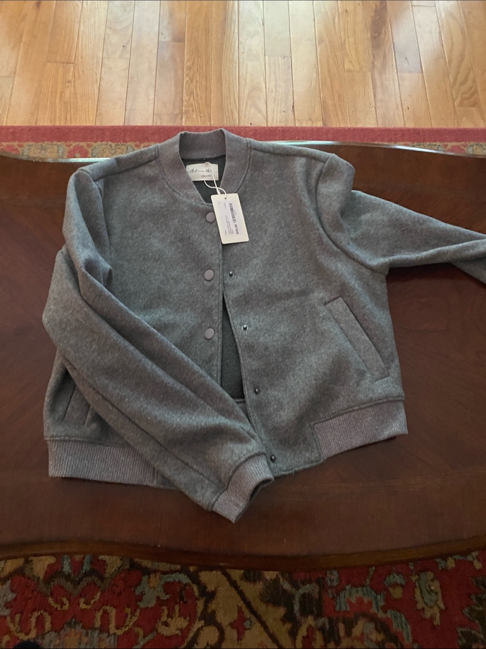 Active USA Gray Snap-Front Jacket